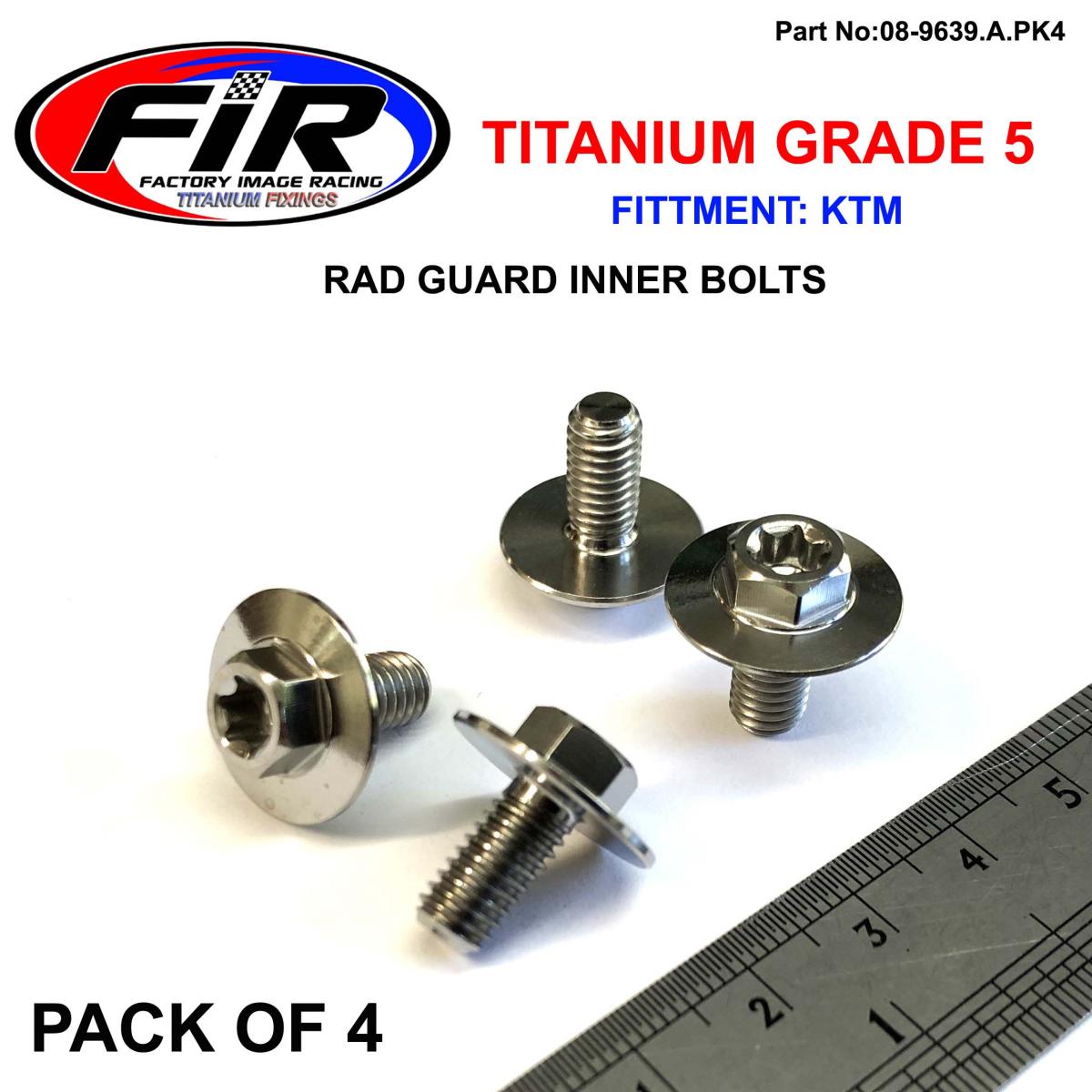 GR5 KTM RAD GUARD INNER BOLTS PK4 TITANIUM, SX EXC SXF EXCF 16-2020, / 0024060123