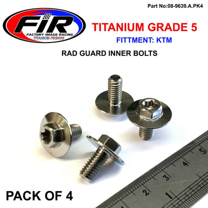 GR5 KTM RAD GUARD INNER BOLTS PK4 TITANIUM, SX EXC SXF EXCF 16-2020, / 0024060123