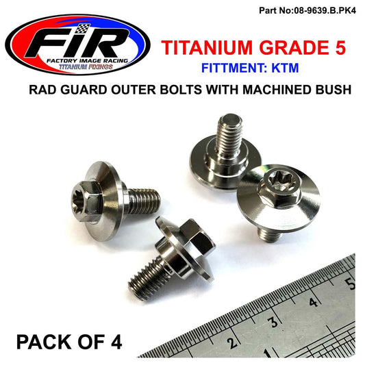 GR5 KTM RAD GUARD OUTER BOLTS PK4 TITANIUM, SX EXC SXF EXCF 16-2020 / WITH BUSH, / 0025060166!!