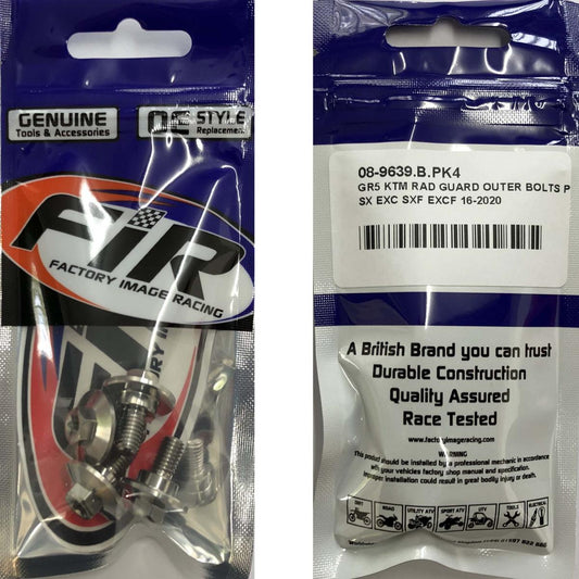 GR5 KTM RAD GUARD OUTER BOLTS PK4 TITANIUM, SX EXC SXF EXCF 16-2020 / WITH BUSH, / 0025060166!!