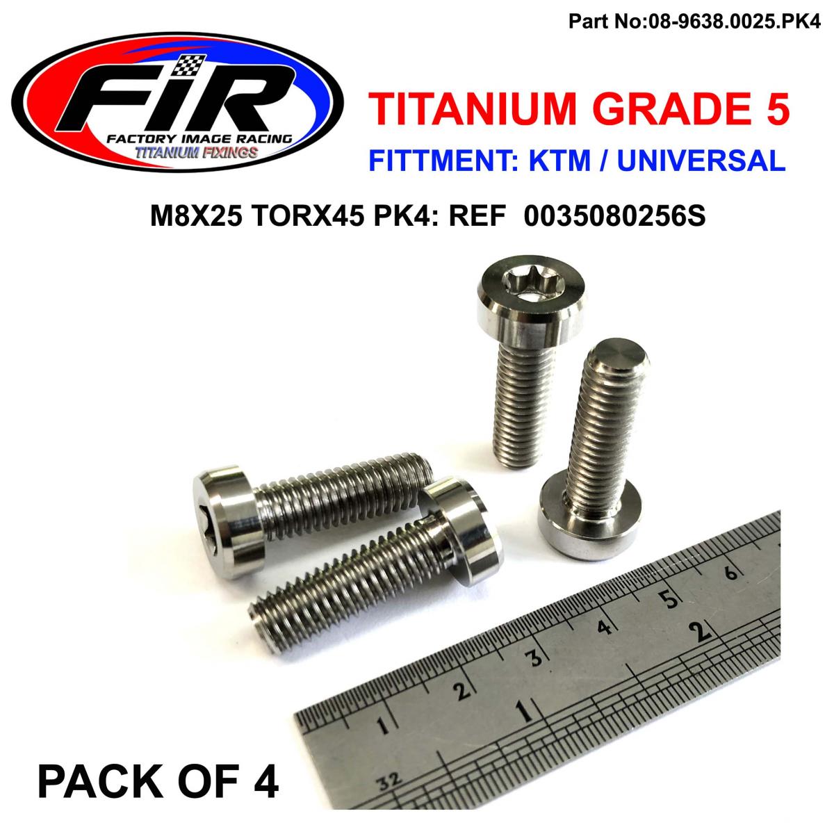 GR5 SCREW M8X25 TORX45 PK4, TITANIUM - KTM 0035080256, / 0035080256S
