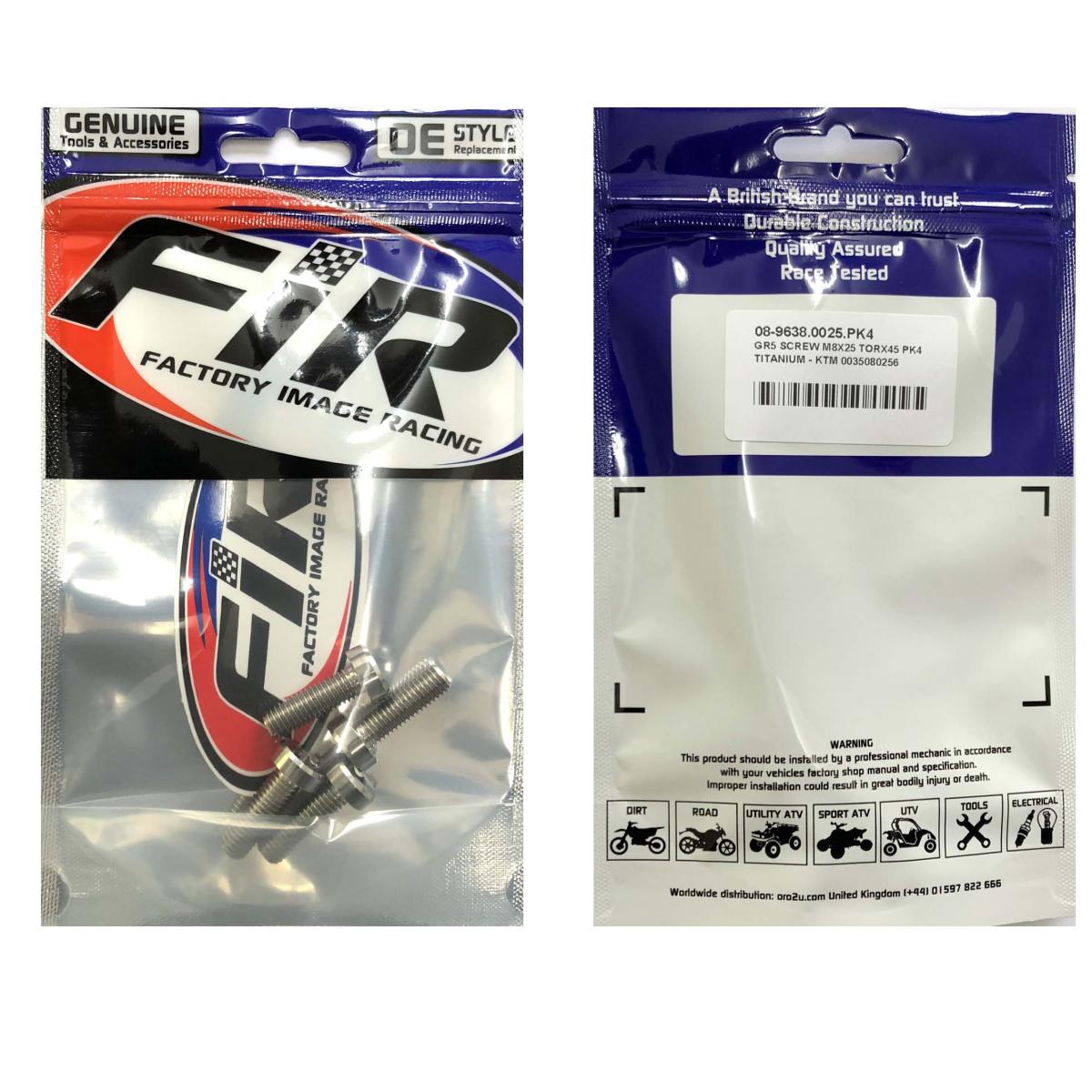 GR5 SCREW M8X25 TORX45 PK4, TITANIUM - KTM 0035080256, / 0035080256S