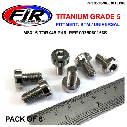 GR5 UPPER ENGINE BOLT KIT OF 6, KTM SCREW M8X15 TORX45 PK6, / 0035080156S