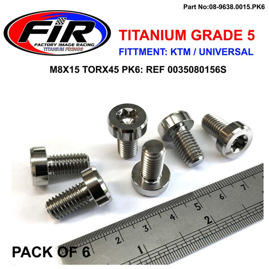 GR5 UPPER ENGINE BOLT KIT OF 6, KTM SCREW M8X15 TORX45 PK6, / 0035080156S
