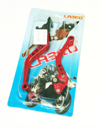 LEVER SET CNC KTM 990 DUKE 6 positions lever adjustment., BLACK / RED