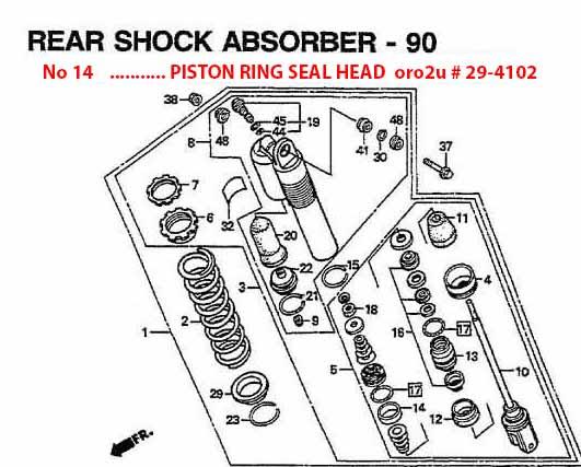 RCU PISTON RING SHOWA 44x8.00x1.20T, HKA42-250-L