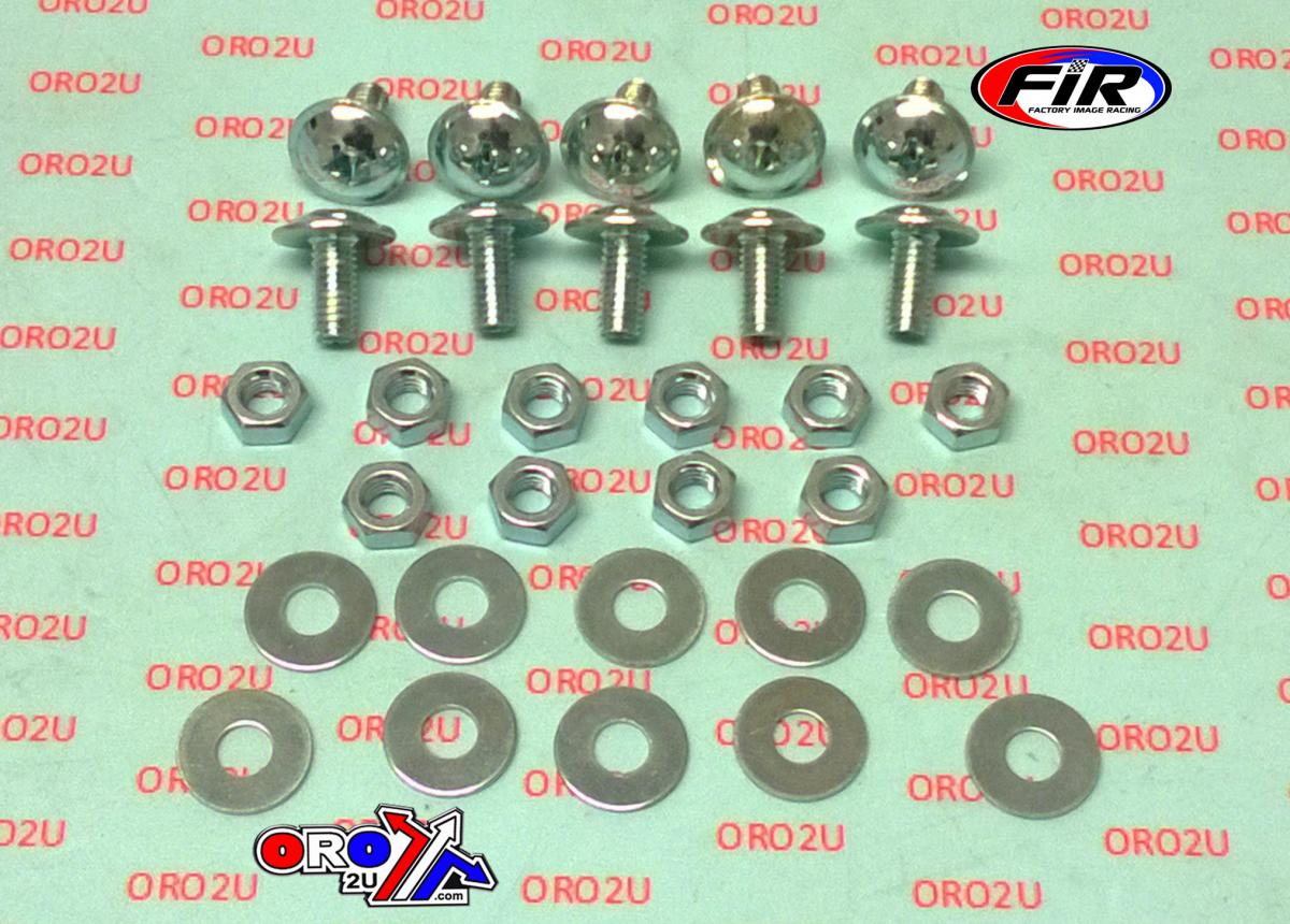 M6 x 13mm Dome Head Chrome Bolt, Nut & Washer Set - Pack Of 10 - 30pcs Kit