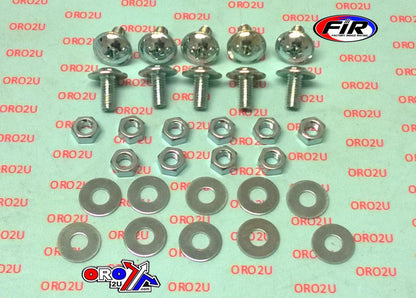 M6 x 13mm Dome Head Chrome Bolt, Nut & Washer Set - Pack Of 10 - 30pcs Kit