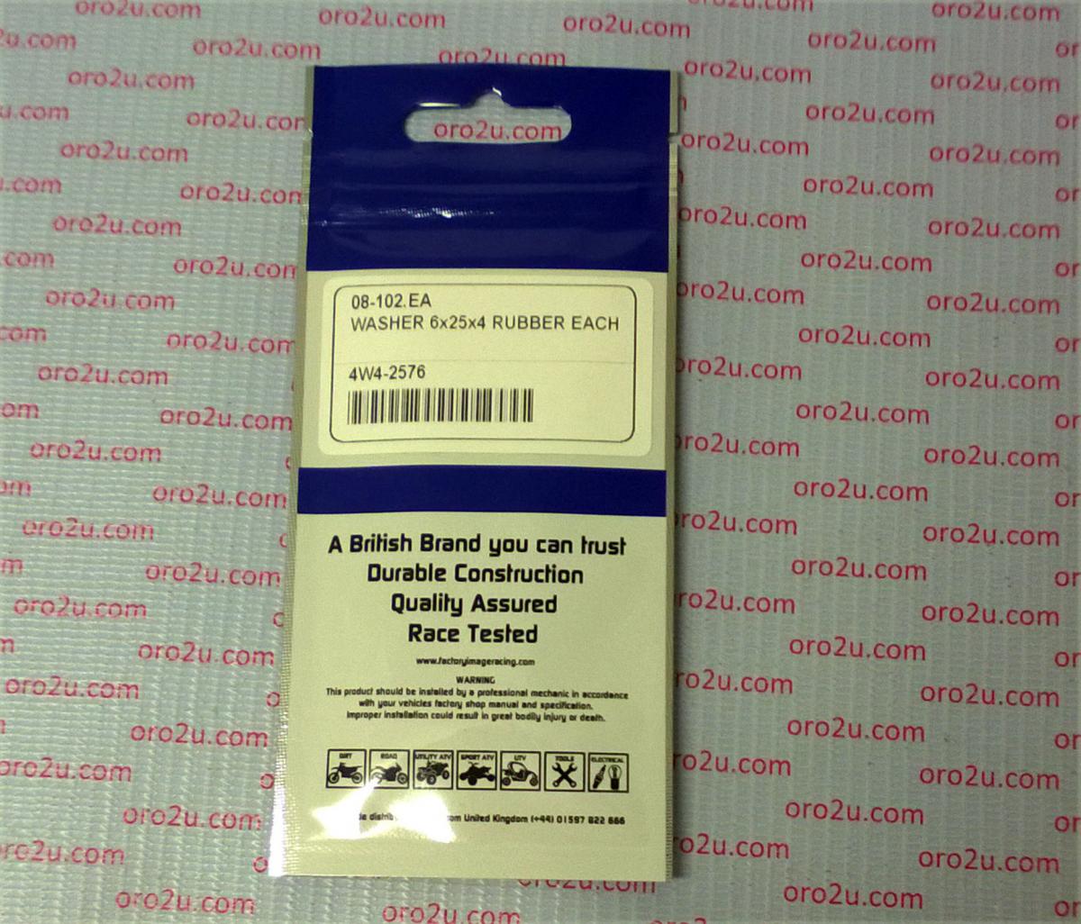 WASHER 6x25x4 RUBBER EACH