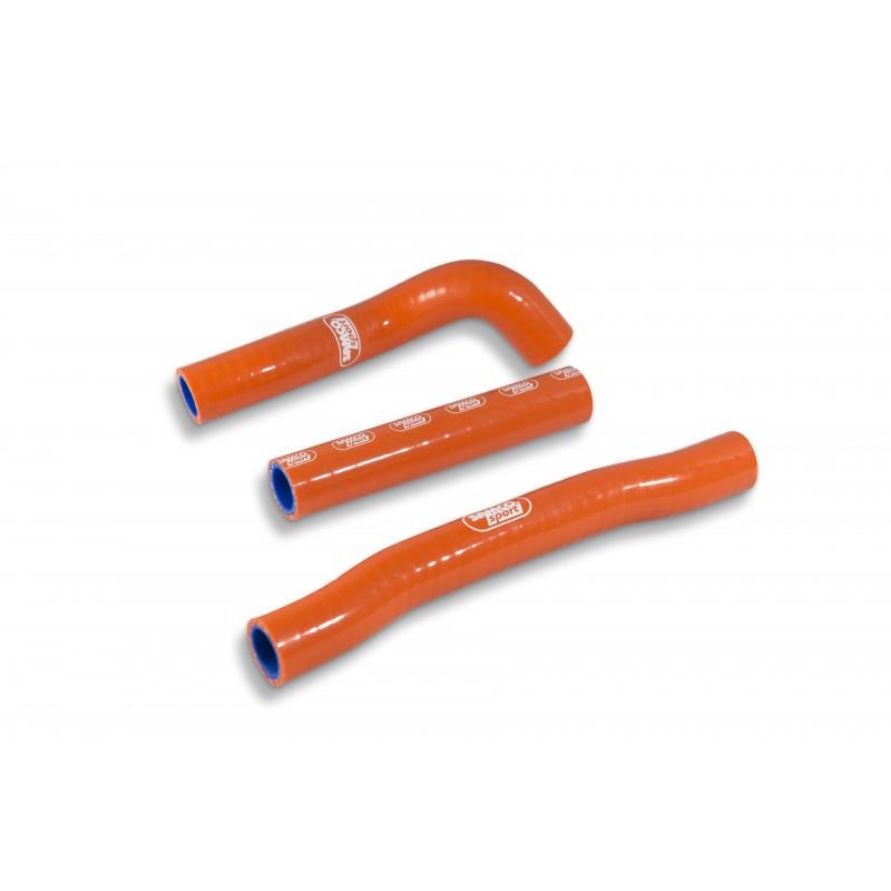COOLANT HOSE 3 PIECE KIT ORANGE 16-19 HUSQ KTM 125 150 THERMOSTAT BYPASS SAMCO KTM-73-OR