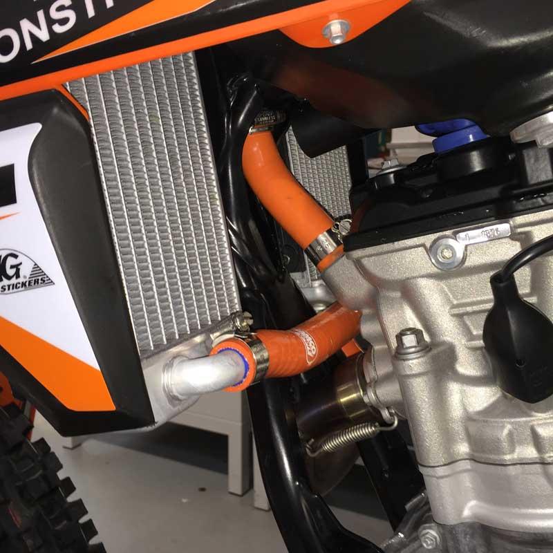 COOLANT HOSE 3 PIECE KIT ORANGE 16-19 KTM HUSQ 250 350 EXC-F THERMO BYPASS SAMCO KTM-80-OR