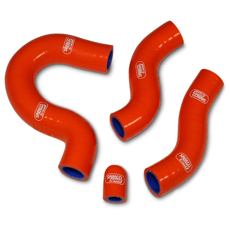 COOLANT HOSE 4 PIECE KIT ORANGE 12-16 KTM HUSQ 450 500 THERMOSTAT BYPASS SAMCO KTM-47-OR