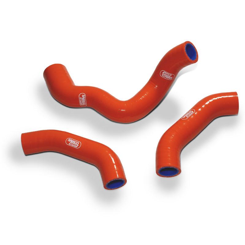 COOLANT HOSE 3 PIECE KIT ORANGE 20-23 HUSQ KTM 450 500 THERMOSTAT BYPASS SAMCO KTM-118-OR