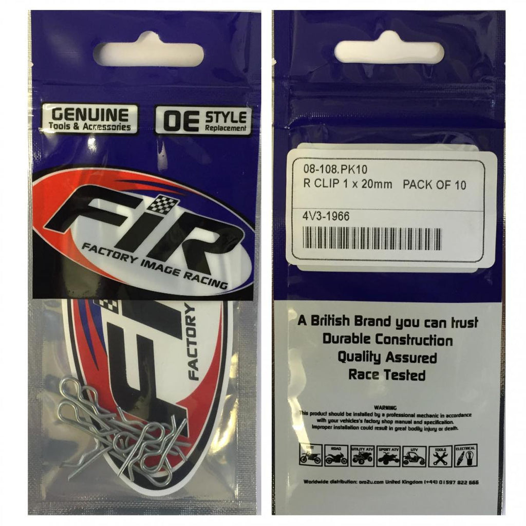 R CLIP 1 x 20mm PACK OF 10