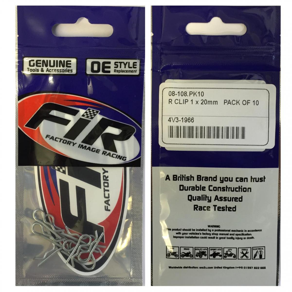 R CLIP 1 x 20mm PACK OF 10