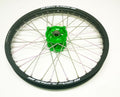 21x1.60 WHEEL KAW BLACK/GREEN, MATT RIM, MX-2002 BLACK MATT RIM, GREEN HUB, SP177.05.80.51.99 MATT RIM