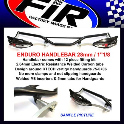 ENDURO HANDLEBAR 22mm / 7/8'', ZINC / SUIT 75-0706 HANDGUARD RTECH