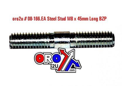 STUD M8 x 45 ZINC PLATED