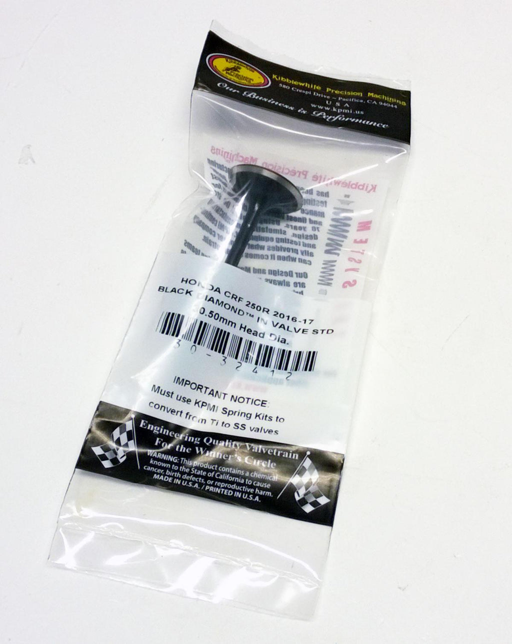 VALVE INTAKE CRF250R 16-17, KIBBLEWHITE 30-32412, 14711-KRN-A40, HONDA MX