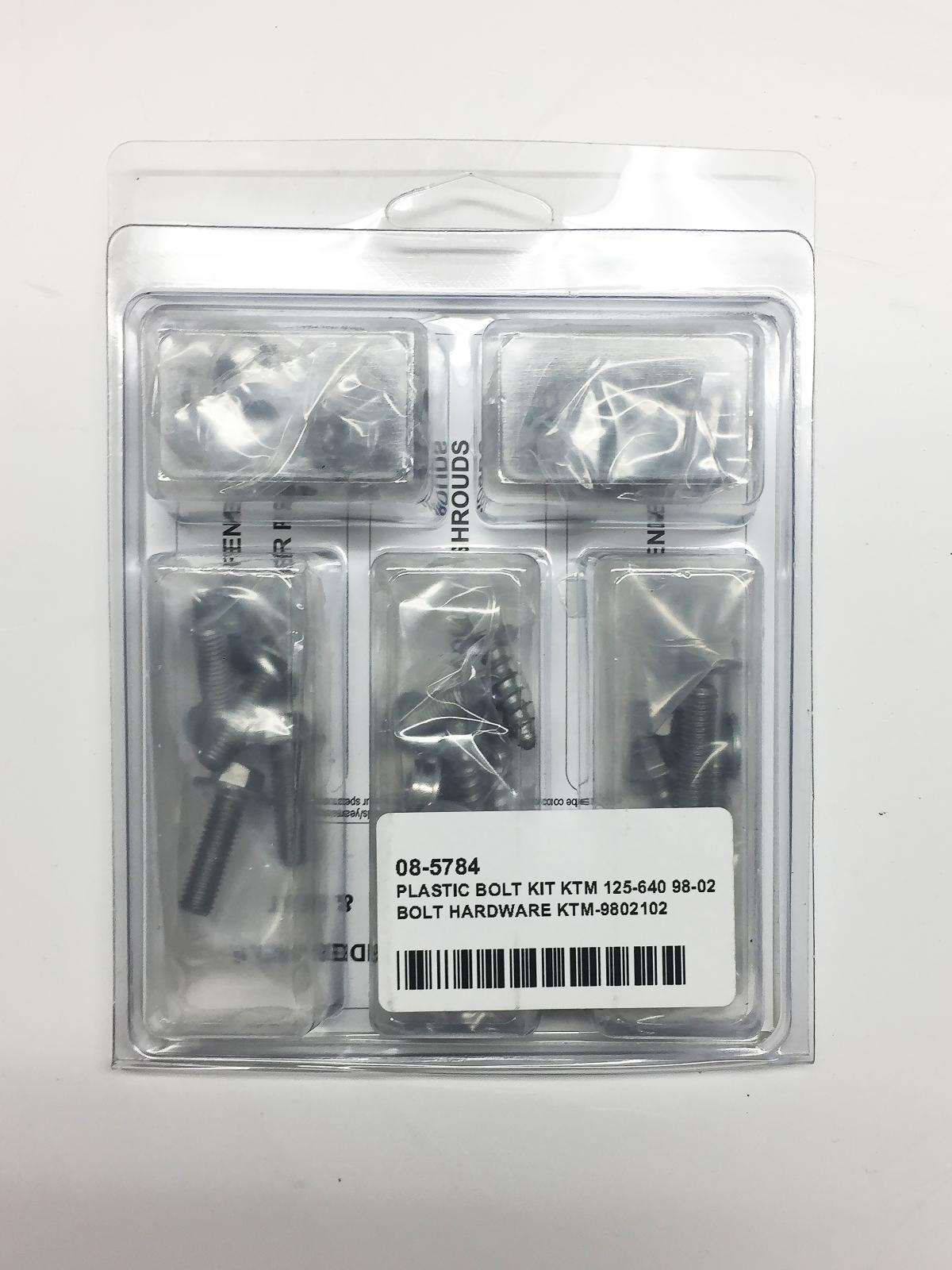 PLASTIC BOLT KIT KTM 125-640 98-02, BOLT HARDWARE KTM-9802102