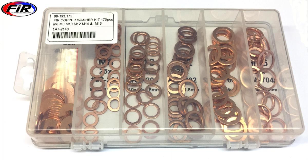 FIR COPPER WASHER KIT 150pcs, M6 M8 M10 M12 M14 &M16