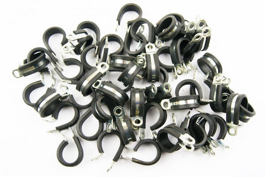 21mm RUBBER LINED P-CLIPS PACK 50