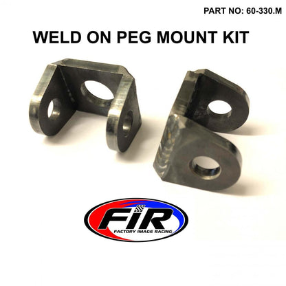 WELD ON PEG MOUNT KIT, KTM 09>19, SUIT KTM PEG FROM 2009>2019