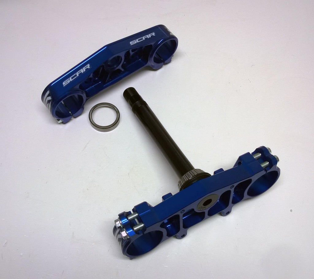 TRIPLE CLAMPS BLUE YZ 65 85 OFFSET 25mm SCAR S1422