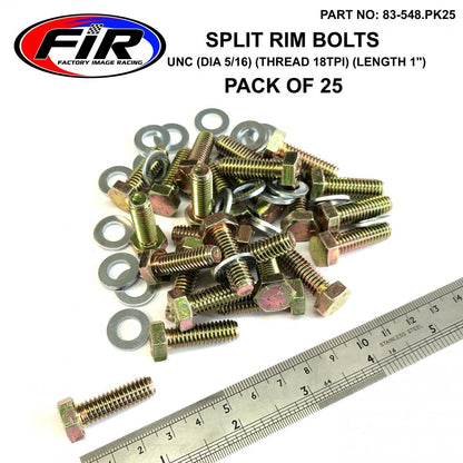 BEAD LOCK BOLTS UNC 5/16-18TPI 1'', PACK OF 25 / UTV ATV SPLIT RIM, IMPERIAL, RACE WHEELS ALLOYS