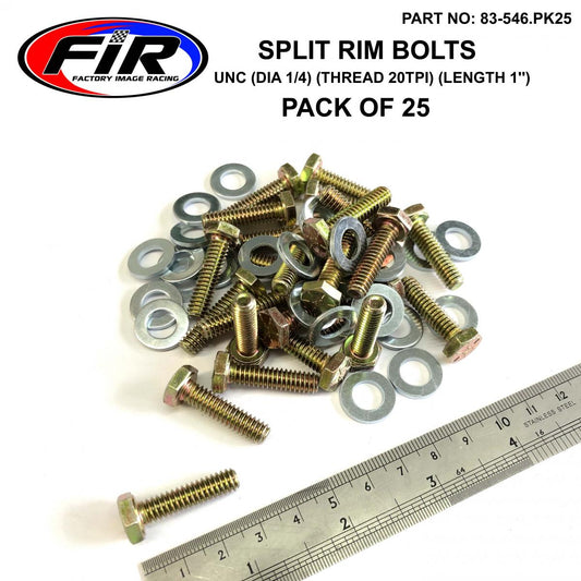 BEAD LOCK BOLTS UNC 1/4-20TPI 1'', PACK OF 25 / UTV ATV SPLIT RIM, IMPERIAL, RACE WHEELS ALLOYS