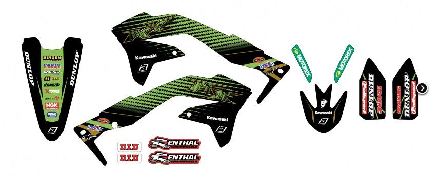 16-18 KXF450 KAWASAKI RACING TEAM GRAPHICS, BLACKBIRD 2423R11