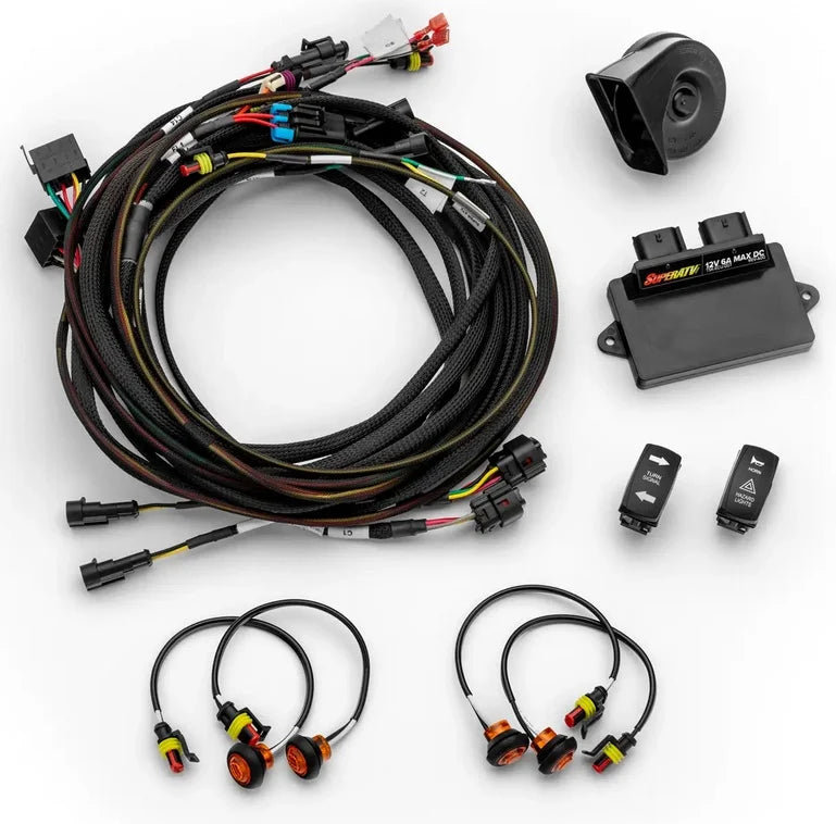 PLUG & PLAY DELUXE SELF CANCELING TURN SIGNAL KIT CANAM MAVERICK X3 W/FANG LIGHTS SUPERATV TSK-CA-X34-007-K