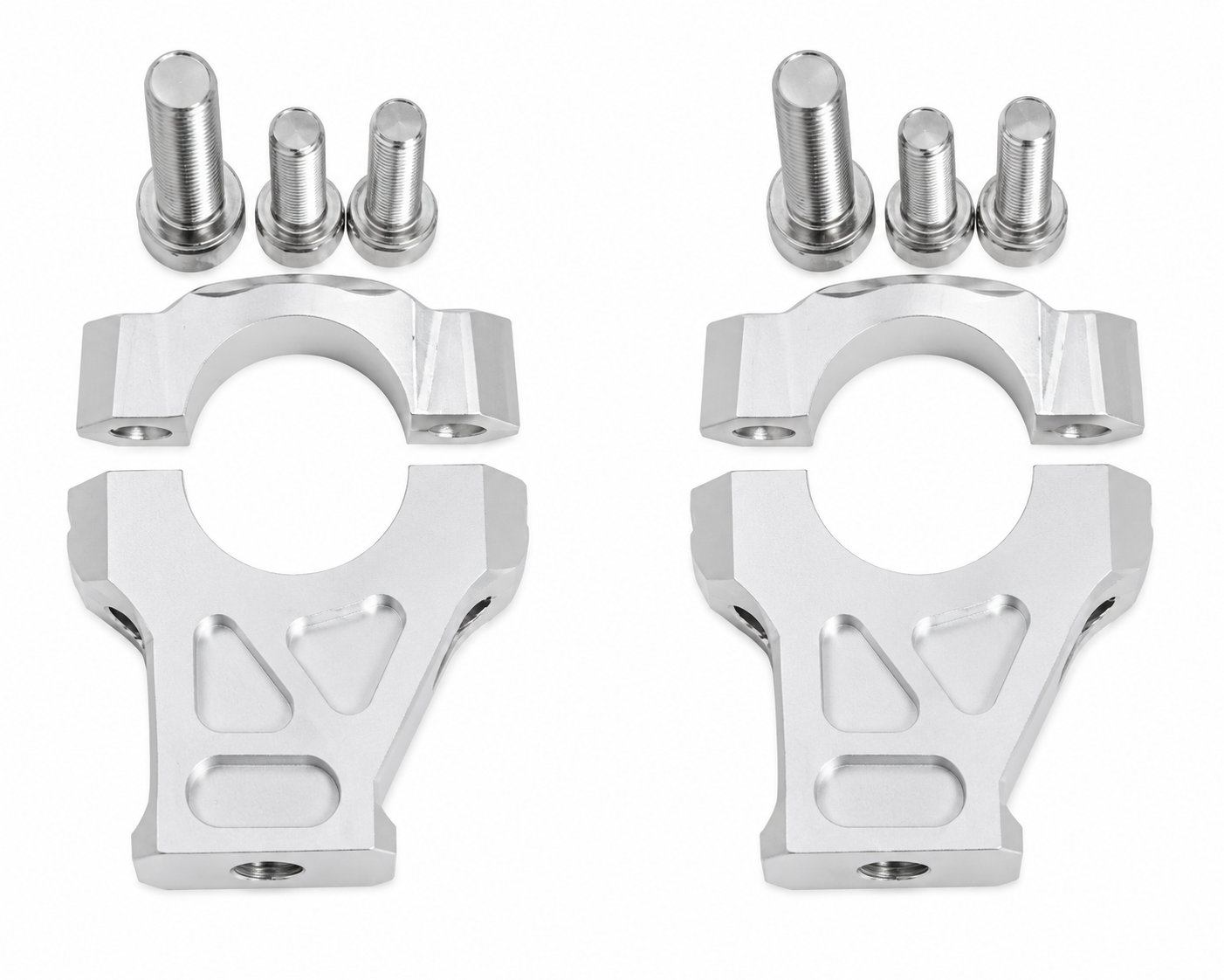 HANDLEBAR RISER BRACKET PAIR SILVER SUR-RON ULTRA BEE