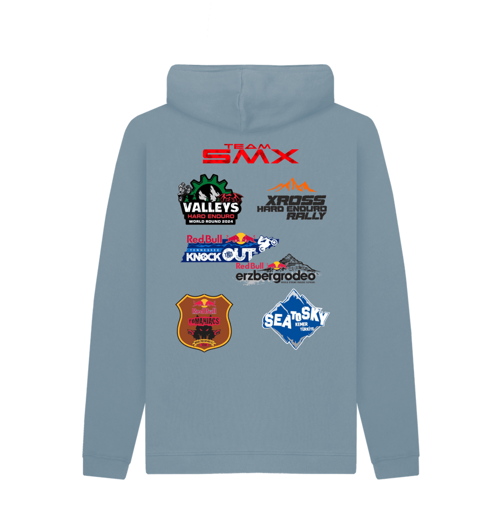 Stone Blue Printed Hoody Back