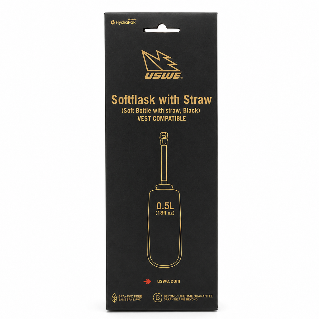 0.5L Softflask with straw Rocket - Black - USWE 51012070