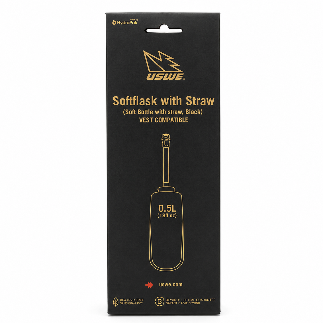 0.5L Softflask with straw Rocket - Black - USWE 51012070