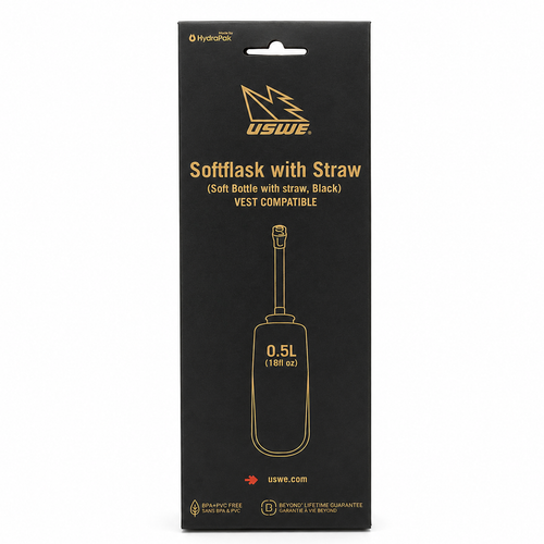 0.5L Softflask with straw Rocket - Black - USWE 51012070