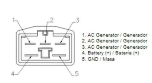 CONNECTION PLUG 5 WIRE BLOCK UNIVERSAL FITTING FOR VOLTAGE REGULATOR