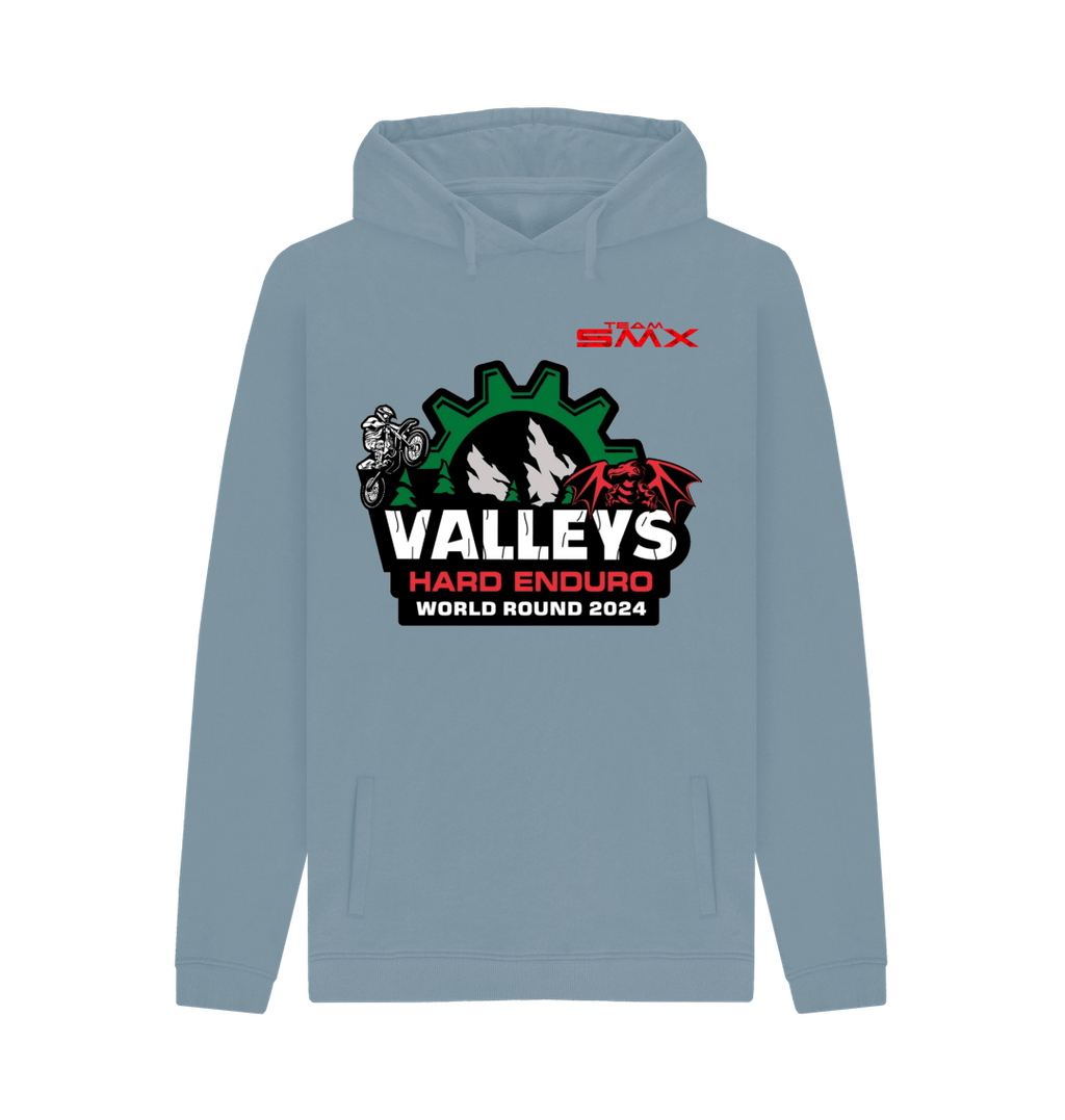 Stone Blue Printed Hoody Front