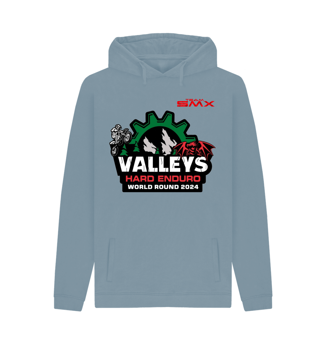 Stone Blue Printed Hoody Front