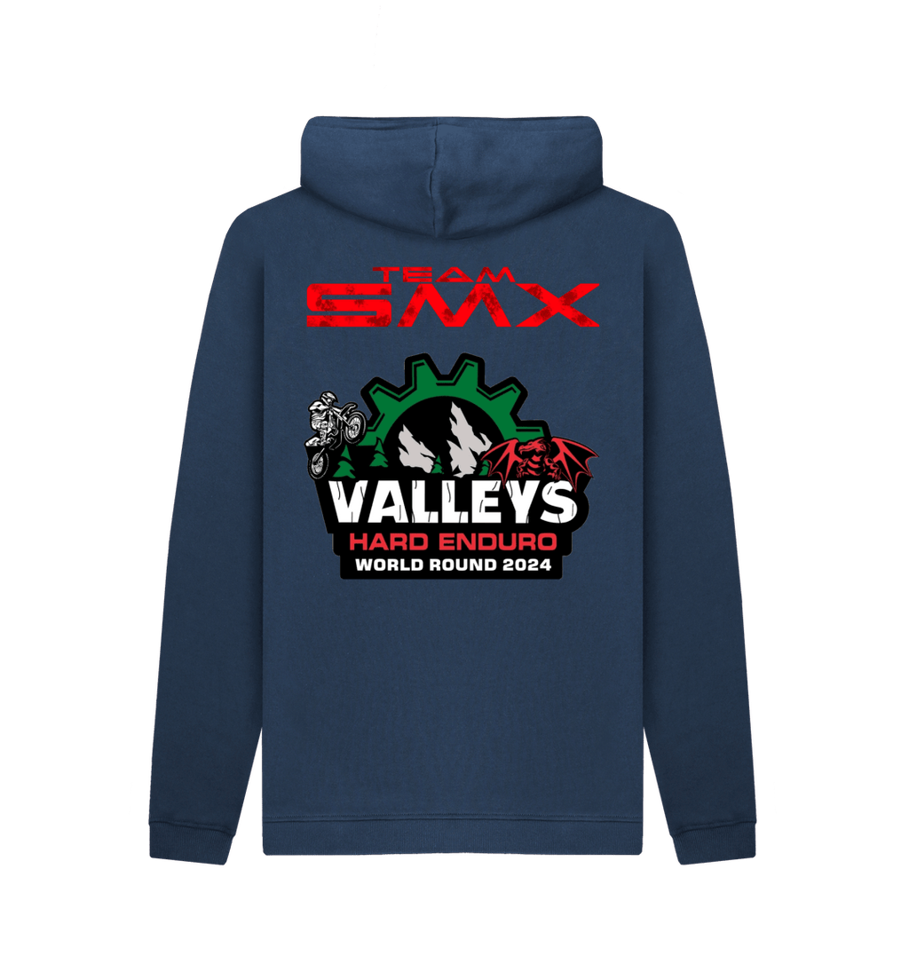 Navy Printed Hoody Back