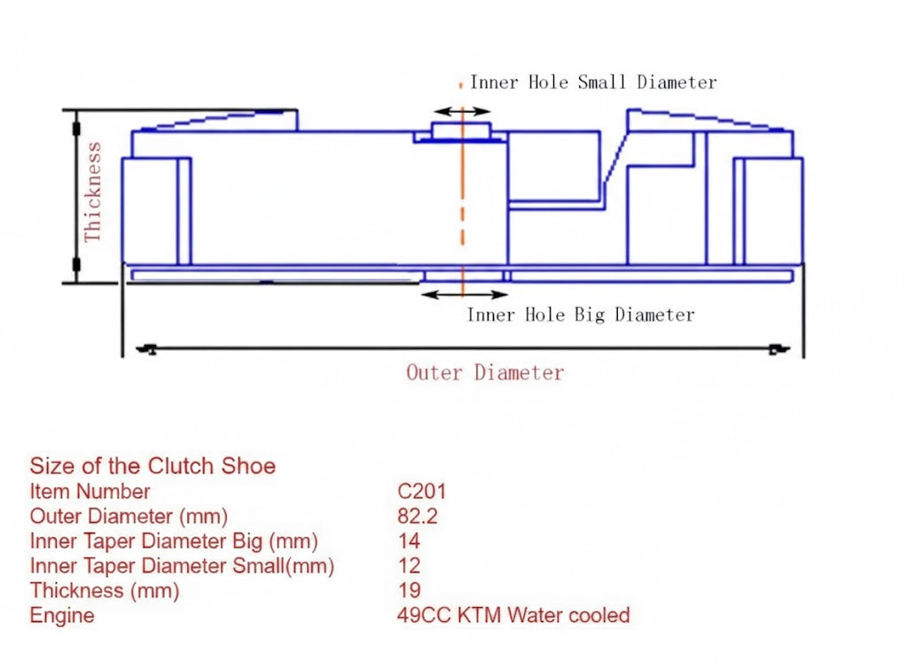3 SHOE CLUTCH ASSEMBLY 03-08 KTM 50 SX JUNIOR MINI LC WATER COOLED 45132002244