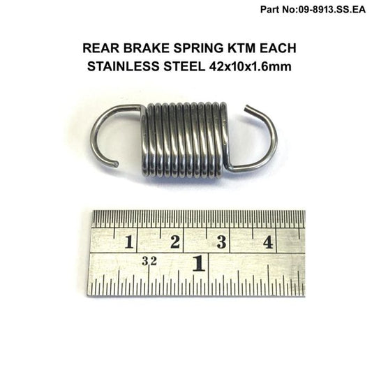 SS REAR BRAKE SPRING KTM EACH, 79003062000 STAINLESS STEEL, DIRT RACING 99-4022