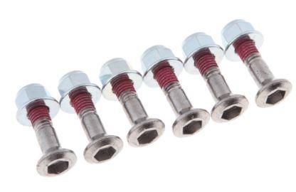 BOULON DE PIGNON AVEC BLOCAGE DE FIL, M8 8mm x 30mm (LOT DE 6)