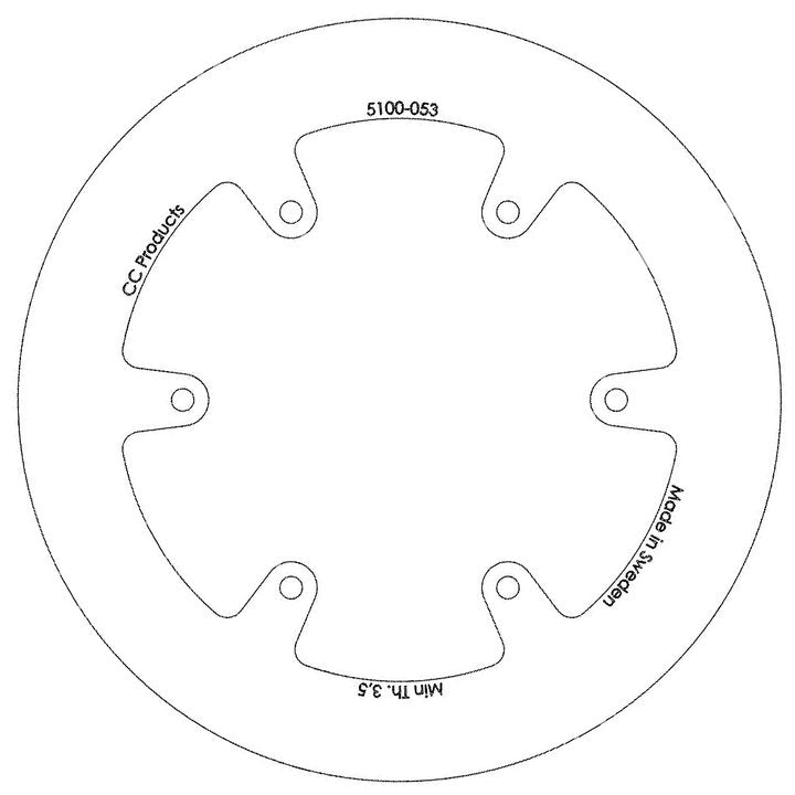 Disco de freno trasero sólido CC Products